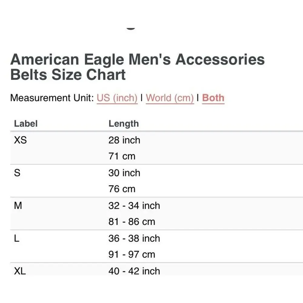 American Eagle Outfitters Unisex M Belt Brown Leather 1 3/8